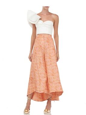 AMUR Linen Pants-New Without Tags! Peach and Gold High-Low